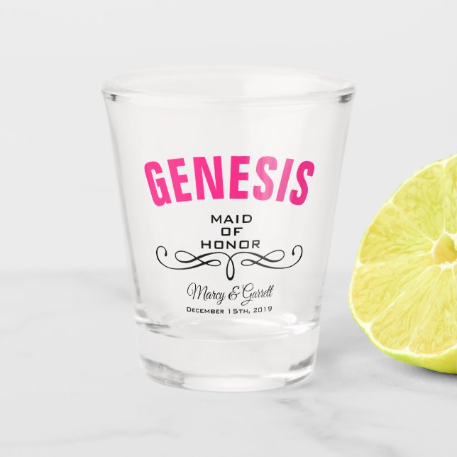 Copo De Shot VIDRO DE INCÊNDIO DA FESTA DE CASAMENTO DA madrinh (Frente)