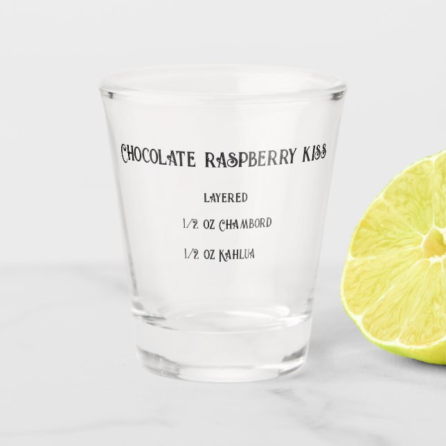 Copo De Shot Vidro de novela beija framboesa (Frente)