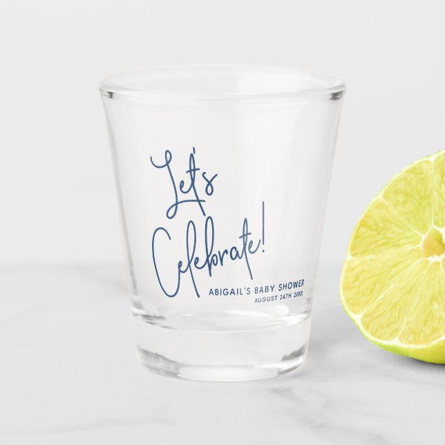 Copo De Shot Vidro de proteção de Chá de fraldas azul de Marinh (Frente)