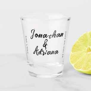 Copo De Shot Vidro de Sequência de Casamento Mínimo Personaliza