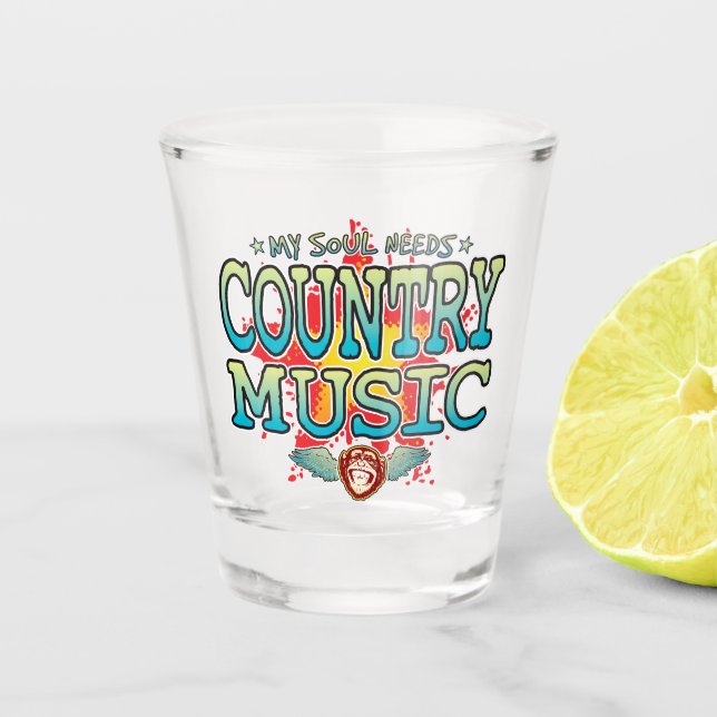 Copo De Shot Vidro de Shot Glass, Música country (Frente)