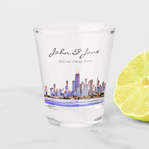 Copo De Shot Vidro de Skyline Personalizado em Chicago