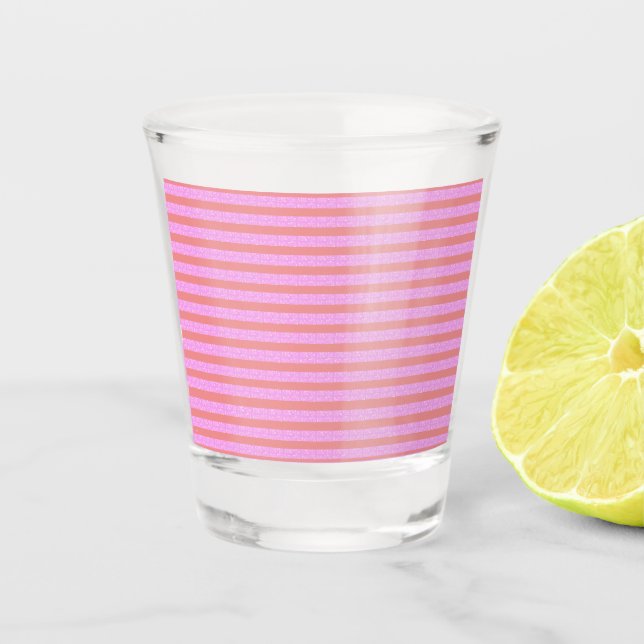 Copo De Shot Vidro de Stripe Rosa (Frente)