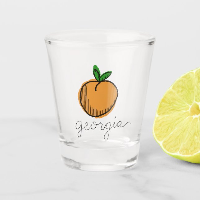 Copo De Shot Vidro de tiro de Georgia Peach souvenir (Frente)