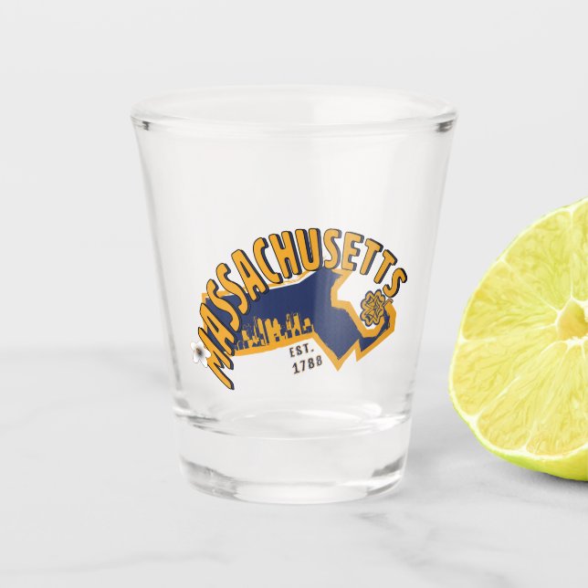Copo De Shot Vidro de tiro de Massachusetts (Frente)