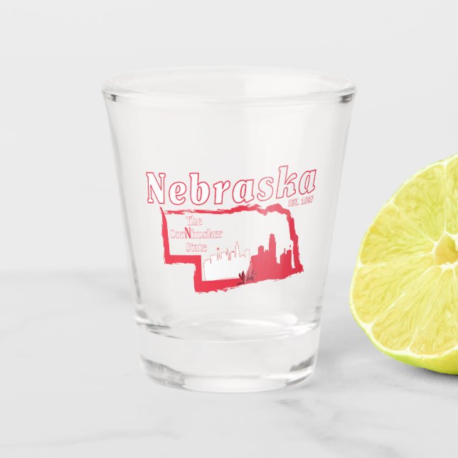 Copo De Shot Vidro de tiro de Nebraska (Frente)
