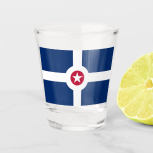 Copo De Shot Vidro de tiro patriótico com a bandeira de