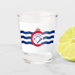 Copo De Shot Vidro de tiro patriótico com a bandeira de