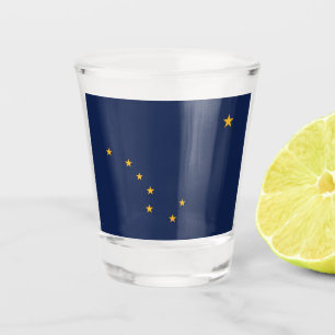 Copo De Shot Vidro de tiro patriótico com a bandeira de Alaska