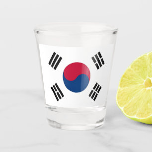 Copo De Shot Vidro de tiro patriótico com bandeira da Coreia d