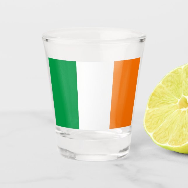 Copo De Shot Vidro de tiro Patriótico com bandeira da Irlanda (Frente)