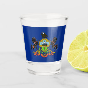 Copo De Shot Vidro de tiro patriótico com bandeira da Pensilv