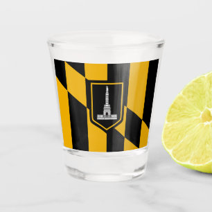 Copo De Shot Vidro de tiro patriótico com bandeira de Baltimor