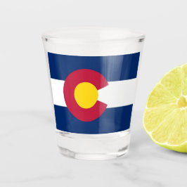 Copo De Shot Vidro de tiro Patriótico com bandeira do Colorado,