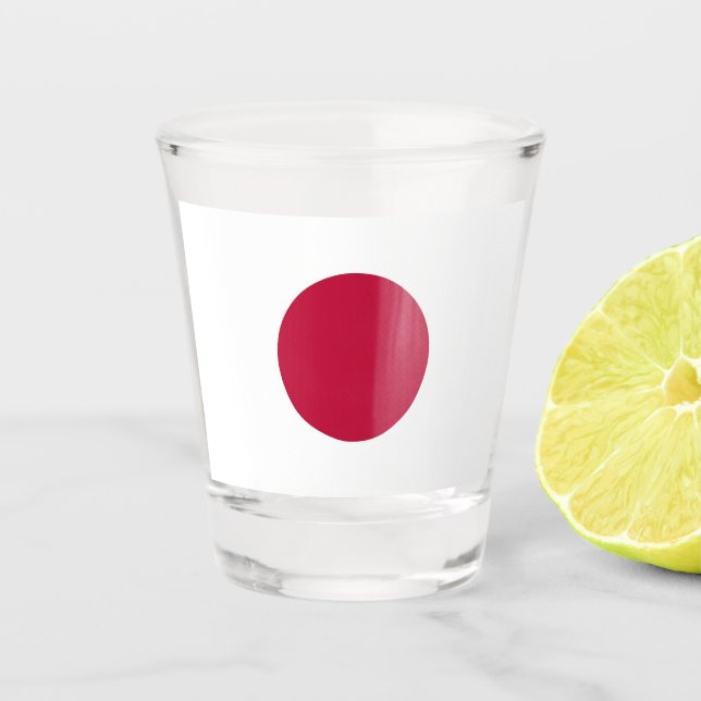 Copo De Shot Vidro de tiro Patriótico com bandeira do Japão (Frente)