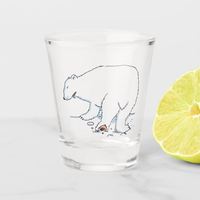 Copo De Shot Vidro de tiro transparente do Urso Polar (Frente)
