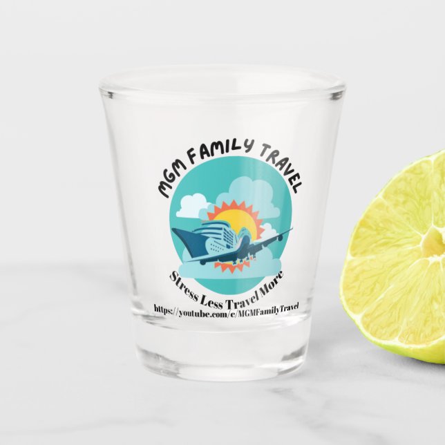 Copo De Shot Vidro de Viagem da Família MGM (Frente)