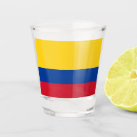 Vidro disparado patriótico com bandeira da Colômbi
