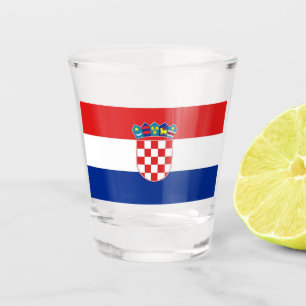 Copo De Shot Vidro disparado patriótico com bandeira da Croác