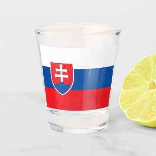 Copo De Shot Vidro disparado patriótico com bandeira da Eslováq