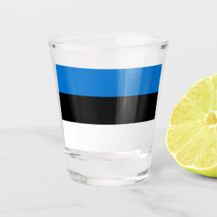 Copo De Shot Vidro disparado patriótico com bandeira da Estônia