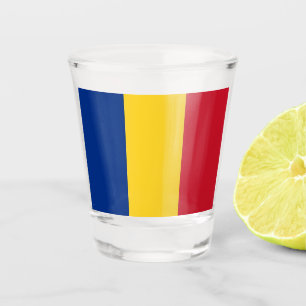 Copo De Shot Vidro disparado patriótico com bandeira da Romên