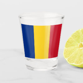 Copo De Shot Vidro disparado patriótico com bandeira da Romênia