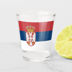 Copo De Shot Vidro disparado patriótico com bandeira da Sérvia