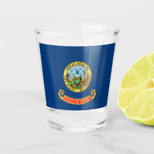 Copo De Shot Vidro disparado patriótico com bandeira de Idaho