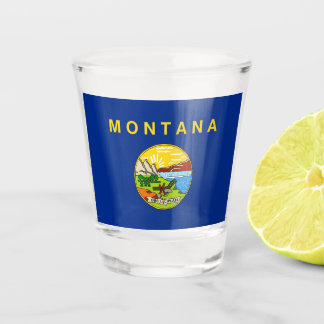 Copo De Shot Vidro disparado patriótico com bandeira de Montana