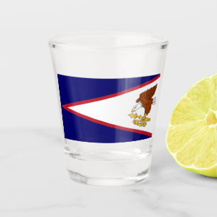 Copo De Shot Vidro disparado patriótico com bandeira de Samoa