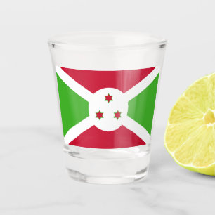 Copo De Shot Vidro disparado patriótico com bandeira do Burundi