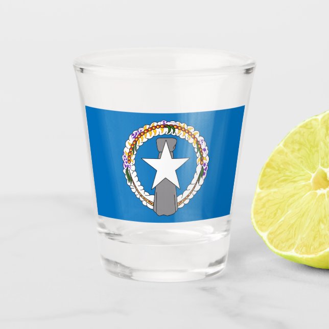 Copo De Shot Vidro disparado patriótico com bandeira do Norte M (Frente)