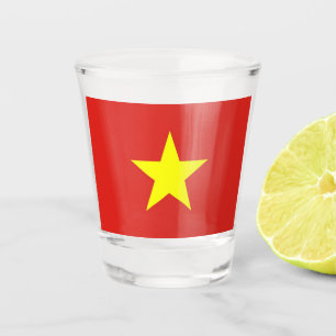 Copo De Shot Vidro disparado patriótico com bandeira do Vietn
