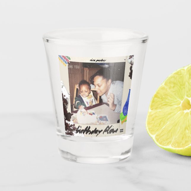 Copo De Shot Vidro Do Aniversário Do Fluxo (Frente)