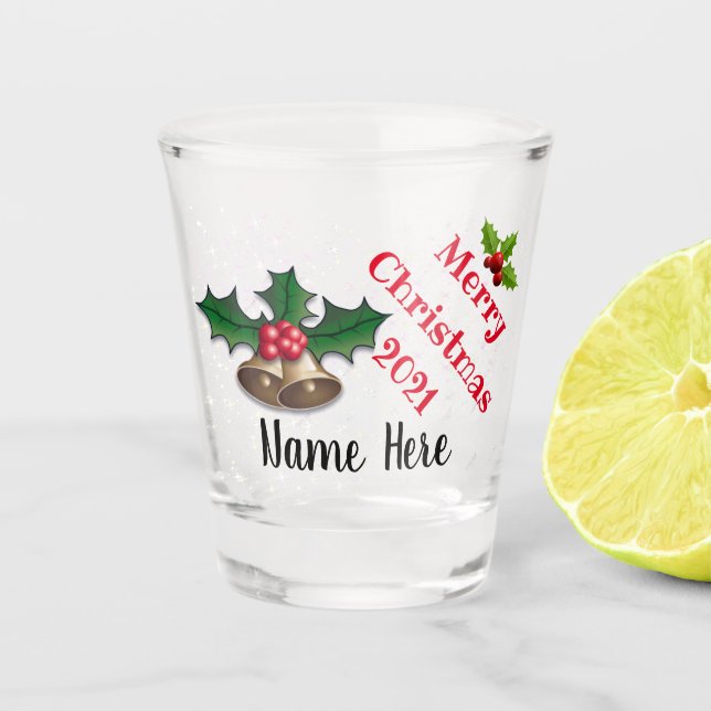 Copo De Shot Vidro Festivo de Design Personalizado de Natal (Frente)