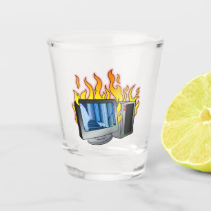 Copo De Shot Vidro-Fogo do Computador