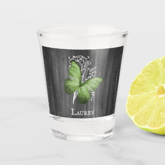 Copo De Shot Vidro-Fogo Personalizado De Borboleta Russa Verde