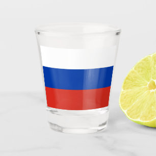 Copo De Shot Vidro-Fogo Russo - Bandeira (Rússia)