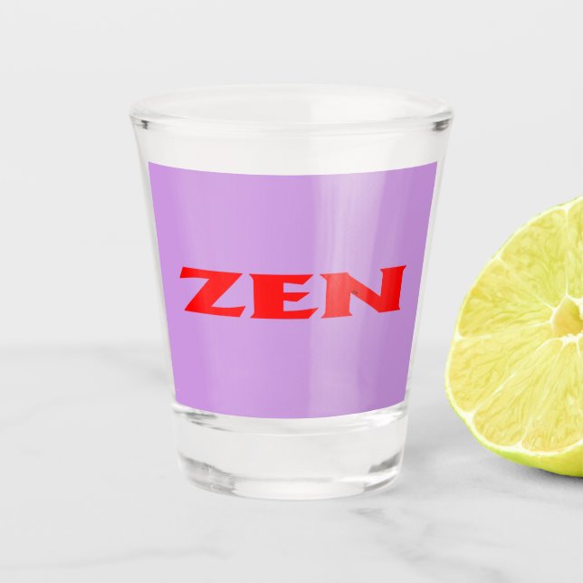 Copo De Shot Vidro lilás vermelho Zen (Frente)