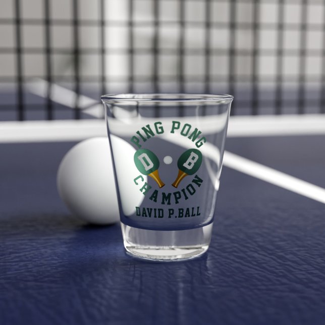 Copo De Shot Vidro Personalizado Do Chamador Ping Pong (Perfect shot glass for the ping pong champion in your life. Just add their name and initials)
