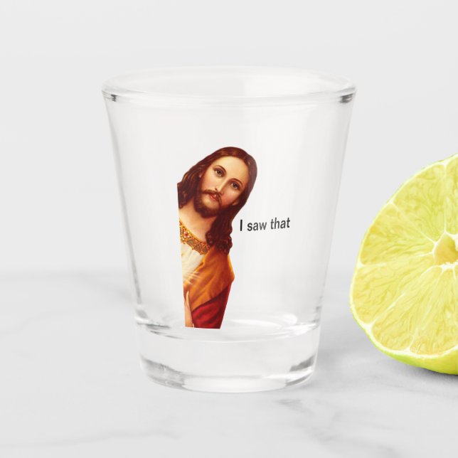 Copo De Shot Vidro Que Vi Aquele Jesus (Frente)