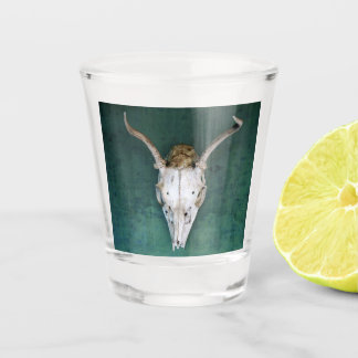 Copo De Shot Vidro quente Antílope Design de crânio