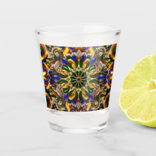 Copo De Shot Vidro quente com cores do Brasil