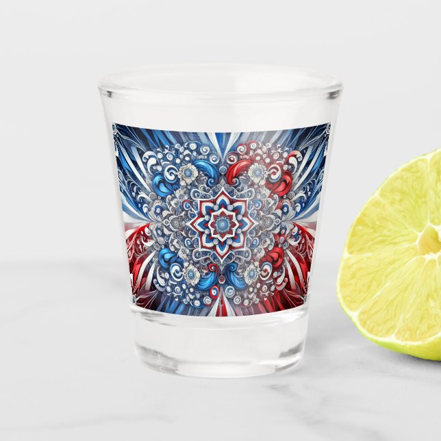 Copo De Shot Vidro quente com cores francesas (Frente)