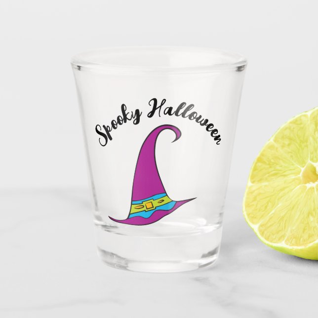 Copo De Shot Vidro quente de Dia das Bruxas Spooky (Frente)