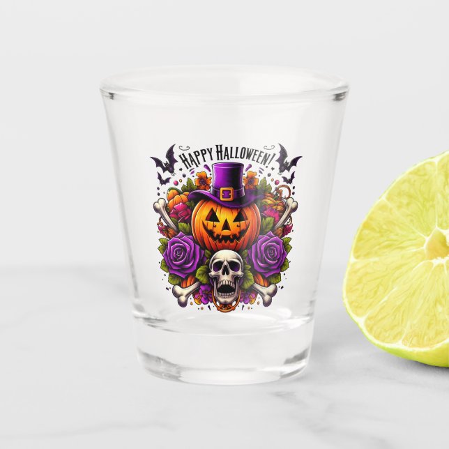 Copo De Shot Vidro quente de halloween (Frente)