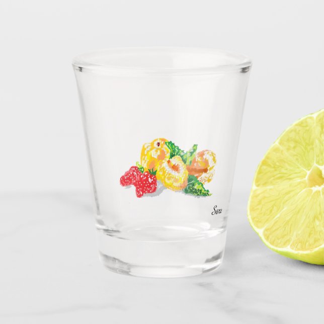 Copo De Shot Vidro quente: Frutas (Frente)