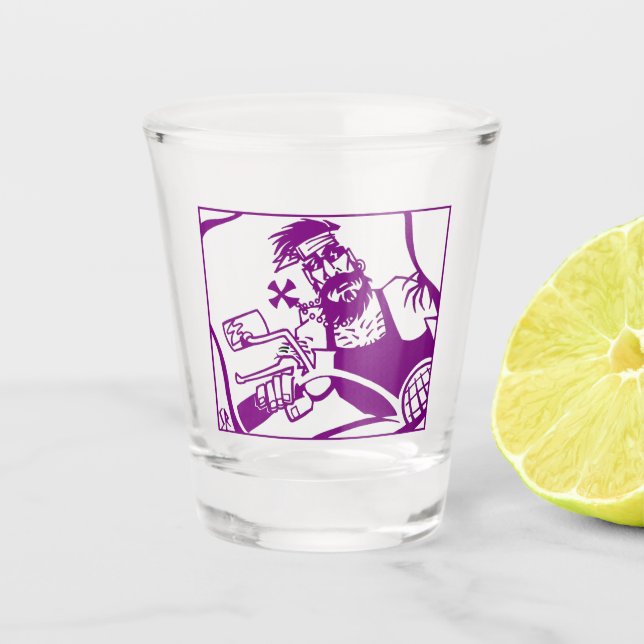 Copo De Shot Vidro roxo Biker (Frente)