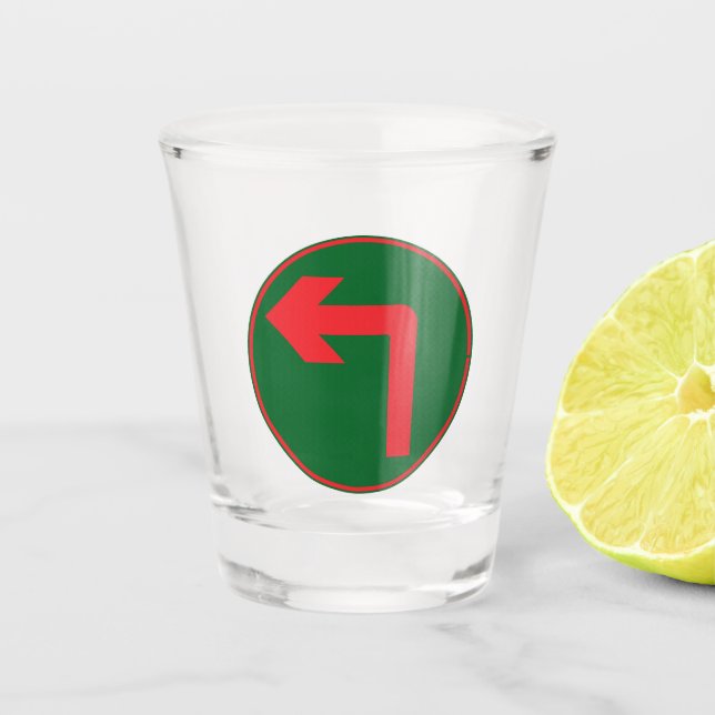 Copo De Shot Vidro Sinal de Estrada da Esquerda (Frente)